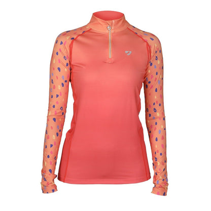 Orange - Front - Aubrion Womens-Ladies Hyde Park XC Spotted Cross Country Shirt