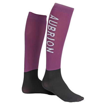 Plum - Front - Aubrion Abbey Boot Socks