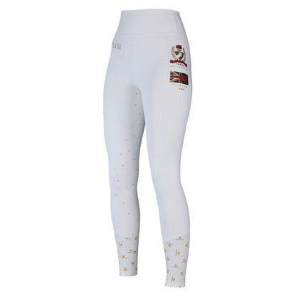 White - Front - Aubrion Womens-Ladies Team Horse Riding Tights