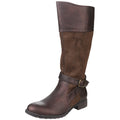 Brown - Lifestyle - Divaz Womens-Ladies Garbo Zip Up Contrast Knee High Boots