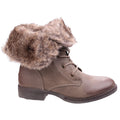 Brown - Back - Divaz Womens-Ladies Leigh Lace Up Ankle Boots