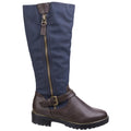 Brown-Blue - Back - Divaz Womens-Ladies Manson Tall Boots