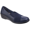 Navy - Front - Fleet & Foster Womens-Ladies Limba Elasticated Wedge Shoes