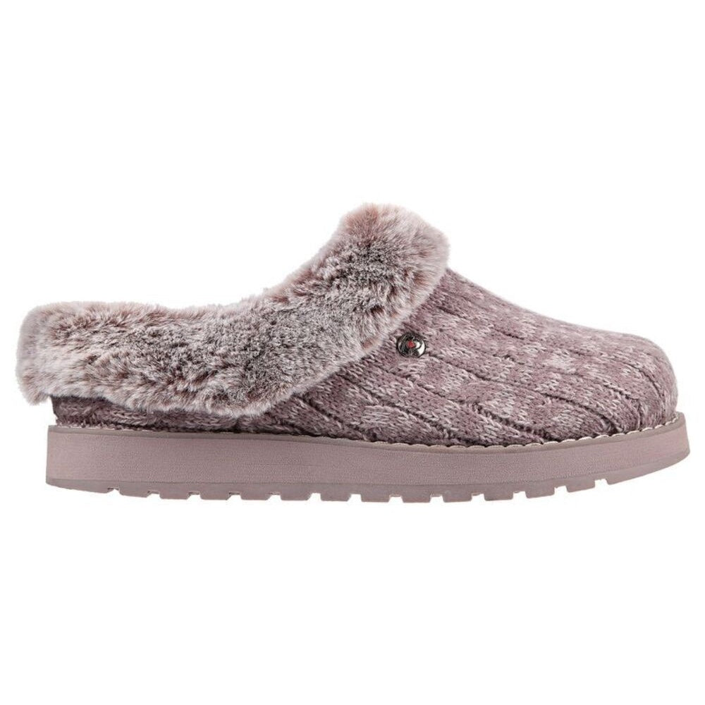 Mauve - Side - Skechers Womens-Ladies SK31204 Keepsakes Ice Angel Slip On Mule Slippers