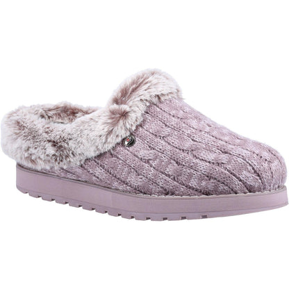 Mauve - Front - Skechers Womens-Ladies SK31204 Keepsakes Ice Angel Slip On Mule Slippers