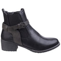 Black - Back - Divaz Womens-Ladies Ivana Block Heel Ankle Boots