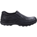 Black - Back - Fleet & Foster Mens Goa Leather Slip-On Shoes