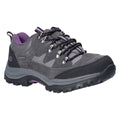 Grey-Purple - Front - Cotswold Womens-Ladies Oxerton Leather Hiking Shoes