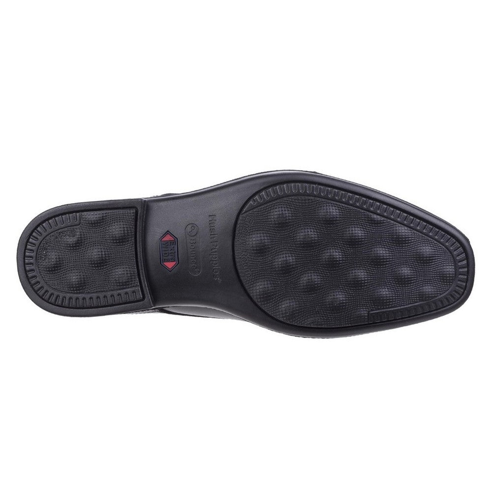 Black - Lifestyle - Hush Puppies Mens Cale Oxford Plain Toe Leather Shoes