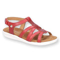 Red - Pack Shot - Hush Puppies Womens-Ladies Callie Touch Fastening Sandals