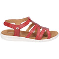 Red - Back - Hush Puppies Womens-Ladies Callie Touch Fastening Sandals