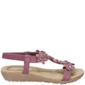 Plum - Back - Fleet & Foster Womens-Ladies Magnolia Elastic T-Bar Sandal