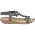 Grey - Back - Fleet & Foster Womens-Ladies Magnolia Elastic T-Bar Sandal