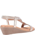 Rose Gold - Side - Divaz Womens-Ladies Sasha Slip On Sandal