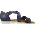 Navy - Back - Hush Puppies Womens-Ladies Gemma Espadrille Leather Wedge Sandals
