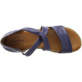 Navy - Side - Hush Puppies Womens-Ladies Gemma Espadrille Leather Wedge Sandals