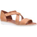 Tan - Front - Hush Puppies Womens-Ladies Gemma Espadrille Leather Wedge Sandals