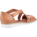 Tan - Side - Hush Puppies Womens-Ladies Gemma Espadrille Leather Wedge Sandals