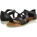 Black - Lifestyle - Hush Puppies Womens-Ladies Gemma Espadrille Leather Wedge Sandals