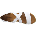 White - Lifestyle - Hush Puppies Womens-Ladies Gemma Espadrille Leather Wedge Sandals