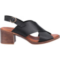 Black - Back - Hush Puppies Womens-Ladies Gabrielle Leather Heeled Sandals
