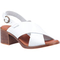 White - Front - Hush Puppies Womens-Ladies Gabrielle Leather Heeled Sandals