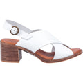 White - Back - Hush Puppies Womens-Ladies Gabrielle Leather Heeled Sandals