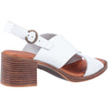 White - Side - Hush Puppies Womens-Ladies Gabrielle Leather Heeled Sandals