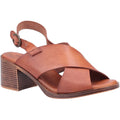 Tan - Front - Hush Puppies Womens-Ladies Gabrielle Leather Heeled Sandals