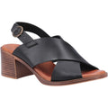 Black - Front - Hush Puppies Womens-Ladies Gabrielle Leather Heeled Sandals