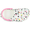 White-Pink - Pack Shot - Crocs Childrens-Kids Classic Heart Clogs