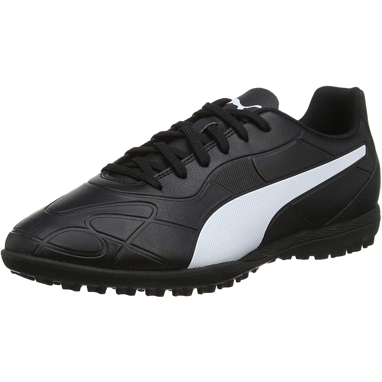 Black-White - Front - Puma Mens Monarch Football Astro Turf Trainers