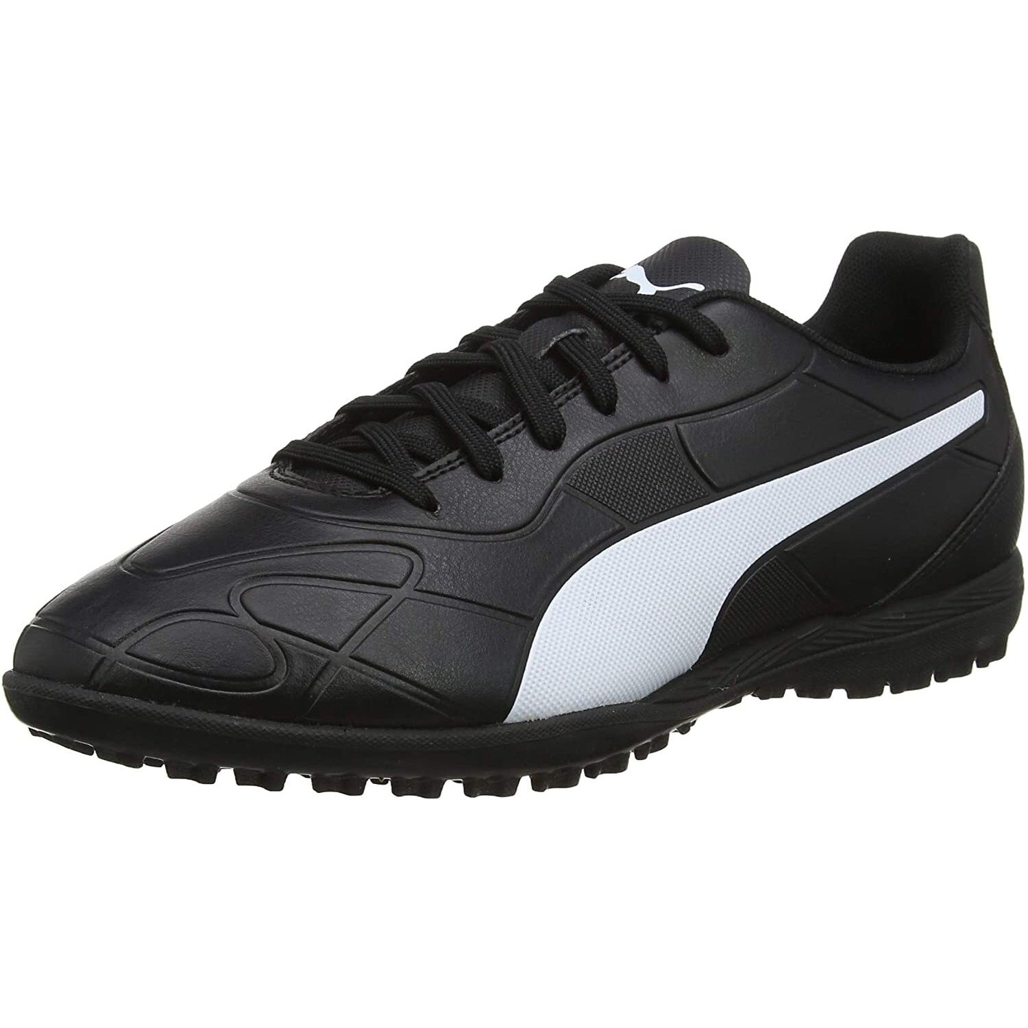 Black-White - Front - Puma Mens Monarch Football Astro Turf Trainers