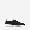 Black-Optic White - Back - Cole Haan Womens-Ladies 2.Zerogrand Leather Trim Stitchlite Oxford Shoes
