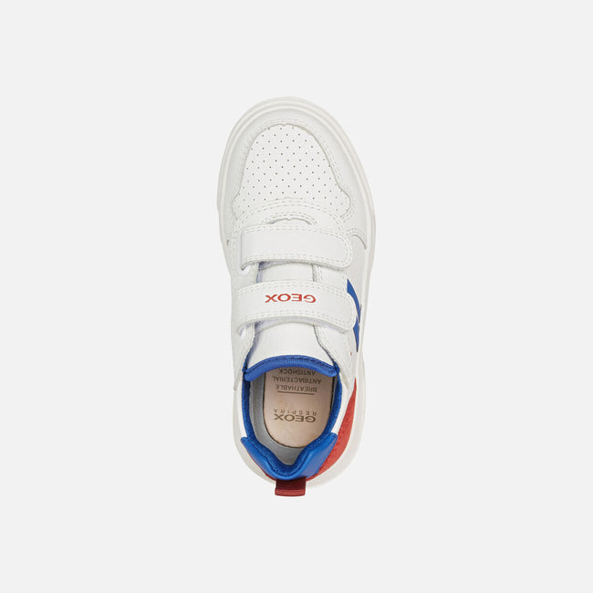 White-Royal Blue-Red - Lifestyle - Geox Boys Nettuno Leather Trainers