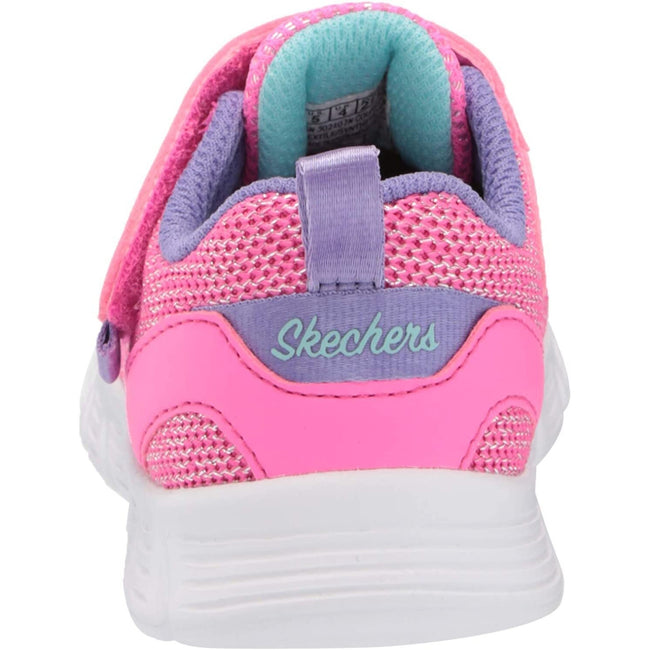 Hot Pink-Purple - Side - Skechers Girls Comfy Flex Moving On Trainers