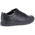 Black - Side - Hush Puppies Boys Shawn Leather School Shoes