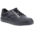 Black - Front - Hush Puppies Boys Shawn Leather School Shoes
