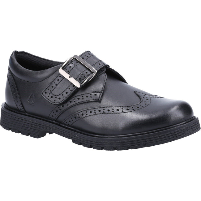 Black - Front - Hush Puppies Girls Rhiannon Leather School Shoes
