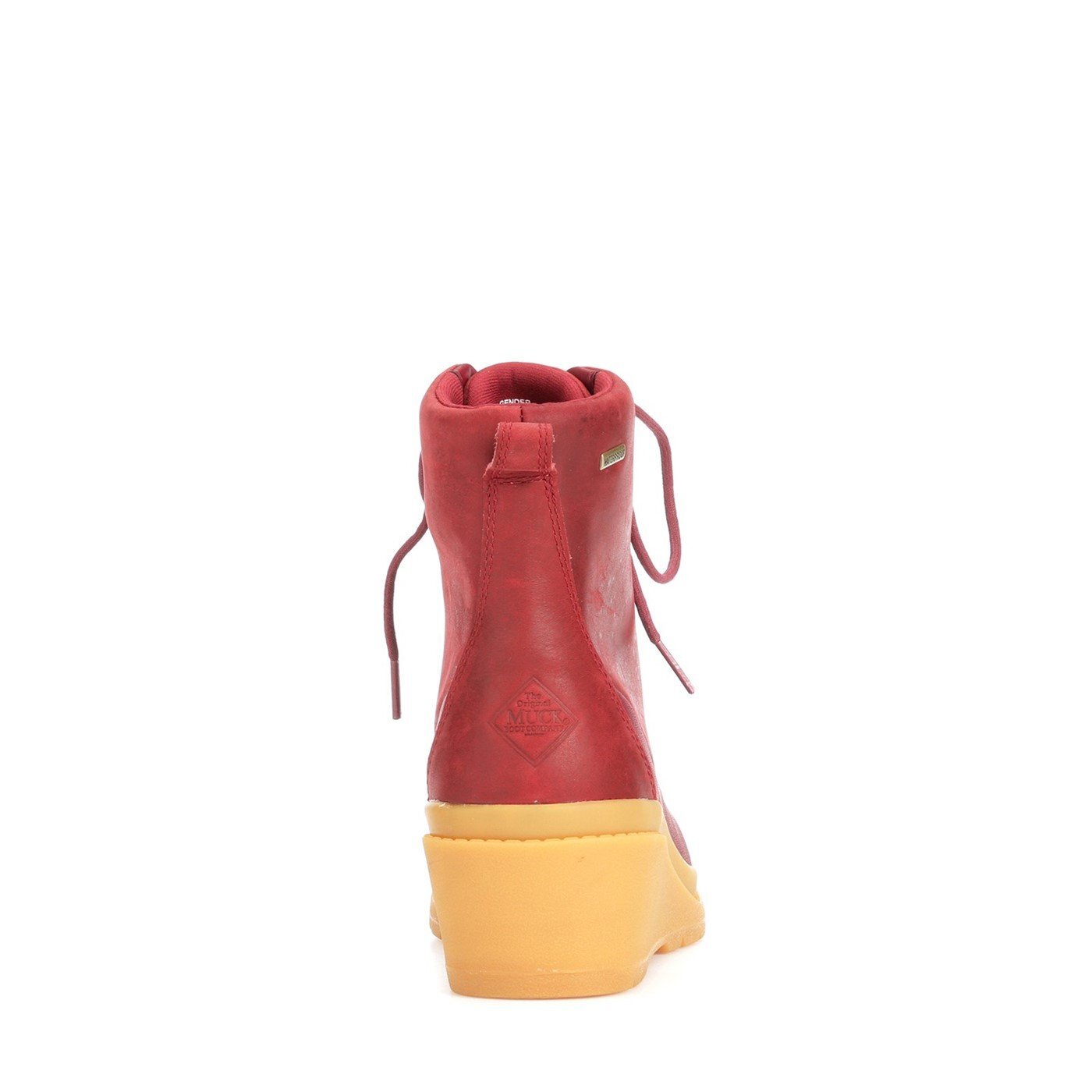 Burgundy-Yellow - Lifestyle - Muck Boots Womens-Ladies Liberty Leather Wedge Ankle Boots