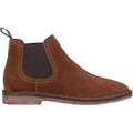 Tan - Back - Hush Puppies Mens Shaun Suede Chelsea Boots