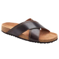 Brown - Front - Base London Mens Cancun Crossover Sandals