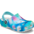 Blue-White-Pink - Front - Crocs Childrens-Kids Classic Solarized Clogs