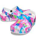 Pink-White - Close up - Crocs Childrens-Kids Classic Solarized Clogs