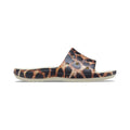 Orange-Black-Cream - Back - Crocs Unisex Adult Classic Leopard Print Sliders
