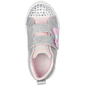 Grey-Silver - Back - Skechers Girls Twinkle Sparks Heather Trainers