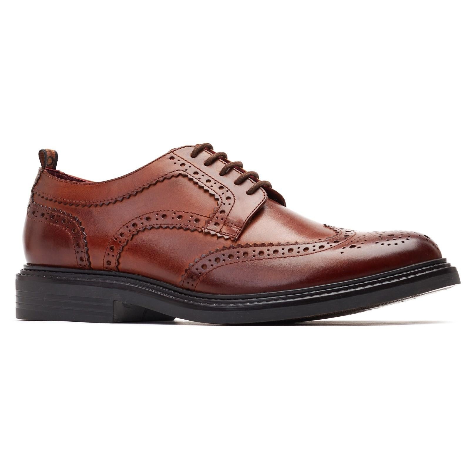Burnt Tan - Front - Base London Mens Fraser Leather Brogues