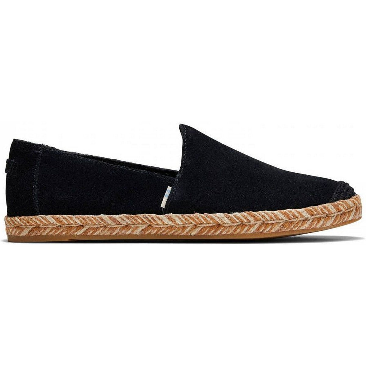 Black - Front - Toms Womens-Ladies Pismo Suede Espadrilles