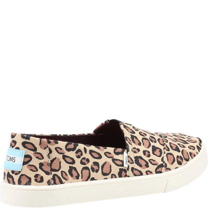 Black - Back - Toms Womens-Ladies Alpargata Leopard Print Espadrilles