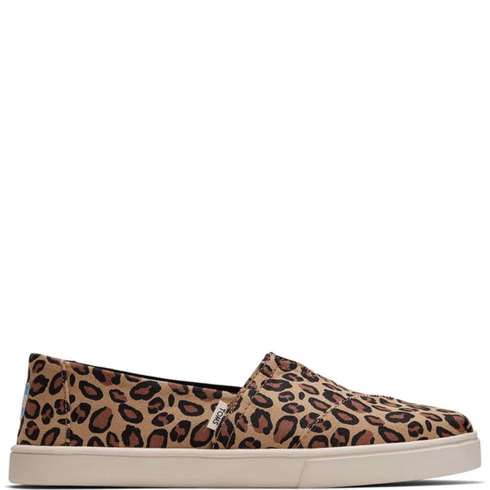 Black - Side - Toms Womens-Ladies Alpargata Leopard Print Espadrilles